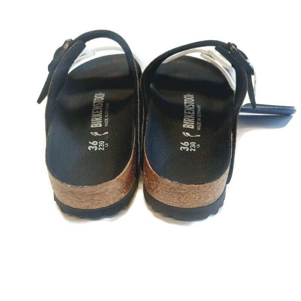 Birkenstock Arizona Split Birko-Flor Sandals Womens Size 5 Black White EU 36 - Picture 7 of 10